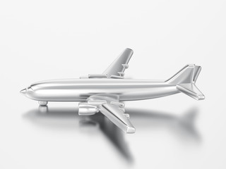 3D illustration 3d silver airplane