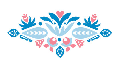 Obraz premium geometry folk Beautiful flower line decoration vector logo icon