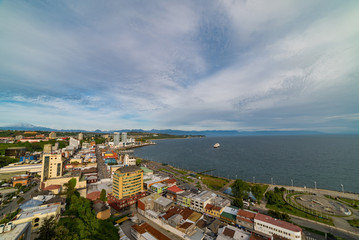 View of the city of Puerto Montt from the top of a building