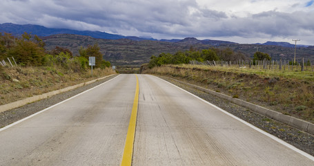 This part of the Carretera Austral is located between Coyhaique and Villa Cerro Castillo in the Patagonia of Chile. April 2017 in the middle of autumn