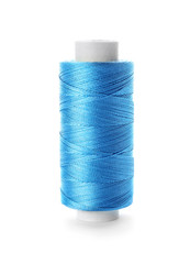Color sewing thread on white background