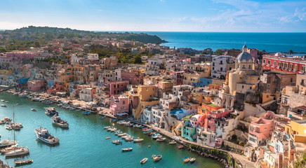 The Picturesque island of Procida, Naples, Italy