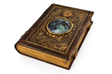 Vintage book with the moon in center of the front cover