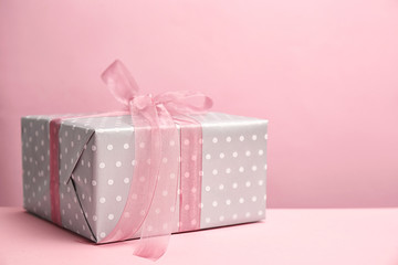 Elegant gift box for Mother's Day on table