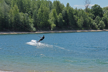 Fototapeta premium Wassersport am Alt-Rhein
