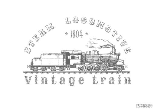 illustration of Vintage train