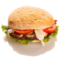 Deliceus hamburger isolated over white background