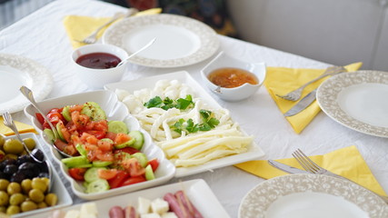 Breakfast olive cheese and sweet things
