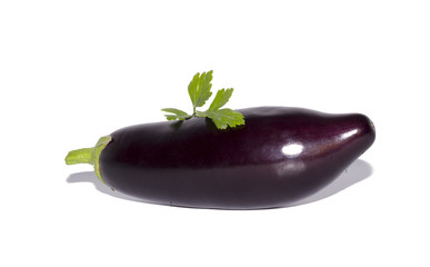 purple eggplant isolated on white background. vegetable, object