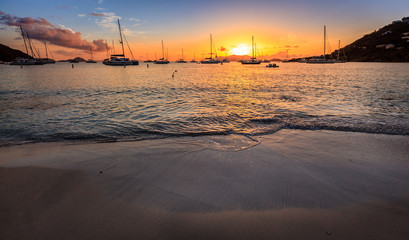 Obraz premium Sunset in British Virgin Islands