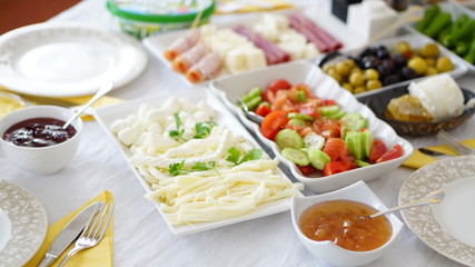 Breakfast olive cheese and sweet things
