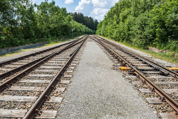 Fototapeta premium Schienen mit Weiche