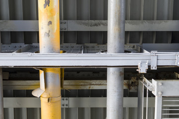 modern industrial bridge with pipes. background