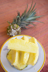 fresh sliced pineapples