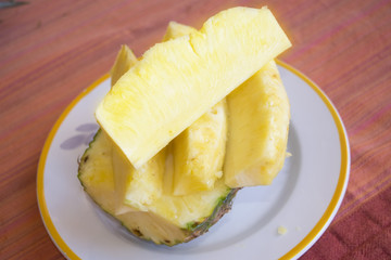fresh sliced pineapples