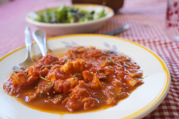 tomato sauce made with peeled tomatoes