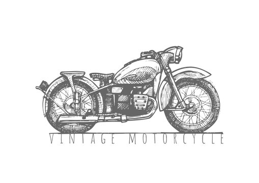 illustration of Vintage motorcycle