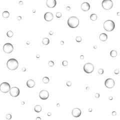 Bubbles underwater texture isolated on transparent background. Vector fizzy air, gas or clean oxygen bubbles under sea water. Realistic effervescent champagne drink