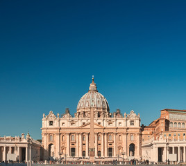 Rome, St. Peter's Basilica in Vatican - Text space on the top