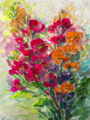 texture oil painting flowers, painting vivid flowers, flora