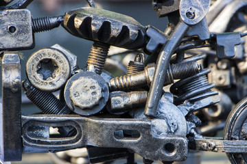 Abstract metal texture. From old metal parts of engines