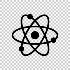 scientific atom symbol, simple icon. On transparent background.