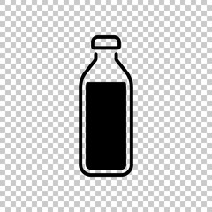 bottle of water, simple icon. On transparent background.