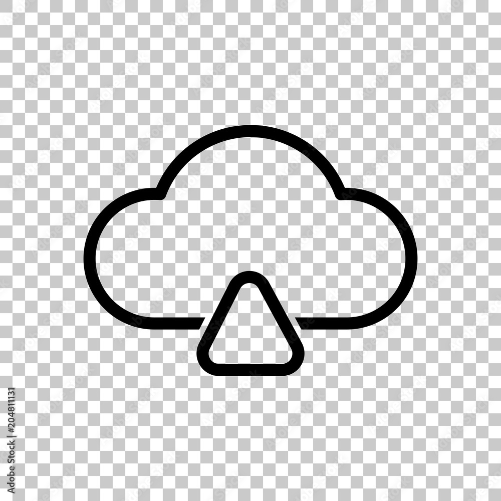 Poster outline upload simple cloud icon. linear symbol with thin outline. on transparent background.