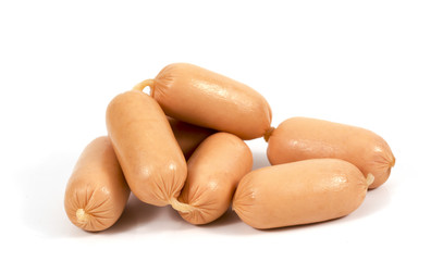 sausages on a white background