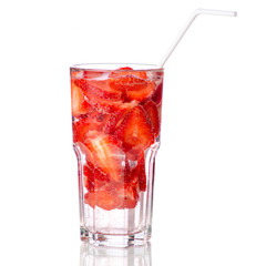 Glass strawberry lemonade