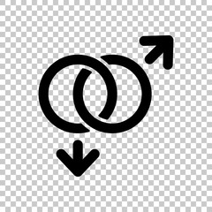 gender symbol. linear symbol. simple gay icon. On transparent background.