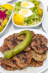 Turkish foods; meatball grilled