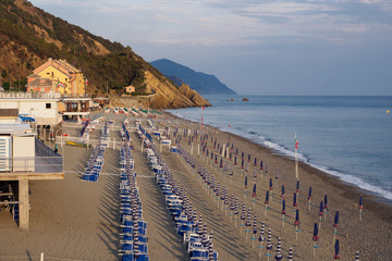 Beach in Deiva Marina on ligurian coast, Italy