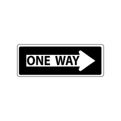 USA traffic road signs.traffic flows only in the direction of the arrow. vector illustration
