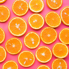 Group of orange slice.fruit and summer concept