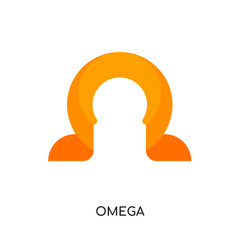 omega logo isolated on white background - obrazy, fototapety, plakaty