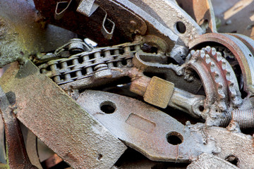 Abstract metal texture. From old metal parts of engines