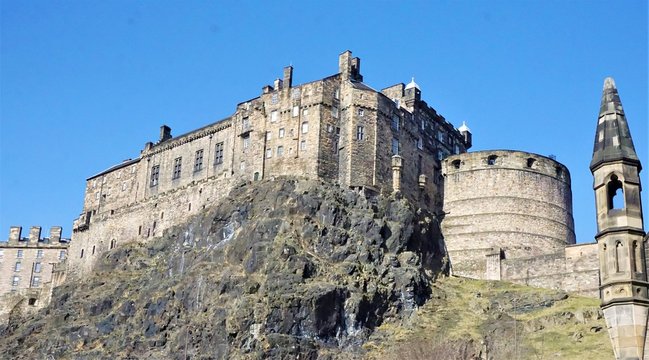 Edinburgh Castle From The Grassmarket Square