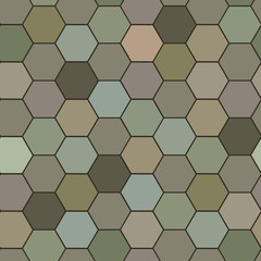 Geometric seamless repeating pattern with hexagon shapes in pastel colors.