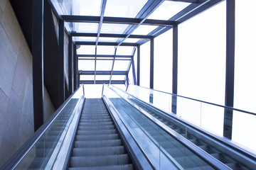 Fototapeta premium modern escalators to the office building
