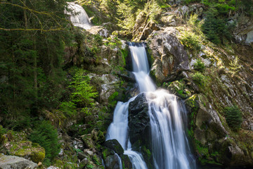 Germany, Several terraces of triberg waterfalls, highest of Germany in black forest holiday region