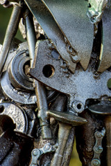 Abstract metal texture. From old metal parts of engines