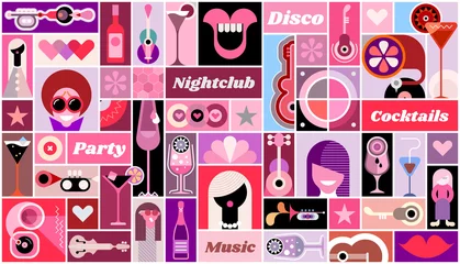 Wall murals Abstract Art Disco Party vector illustration