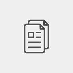 Document copying flat vector icon