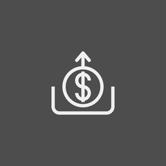 Withdrawal of money flat vector icon