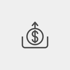 Obraz premium Withdrawal of money flat vector icon