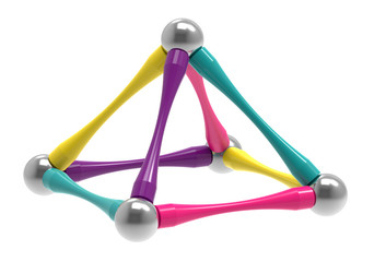 Children's magnetic toy in the form of a piramid, 3D rendering.