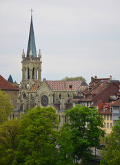 Fototapeta na wymiar Church in old town of Bern, Switzerland