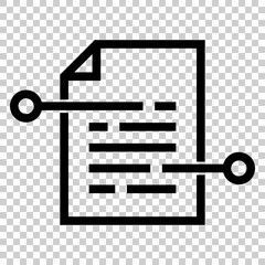 Document paper icon in flat style. Terms sheet illustration on isolated transparent background. Document analytics business concept.