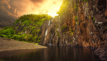 View of the Niagara waterfall at Sainte Suzanne in the north-east of Reunion Island © Endémikimages
